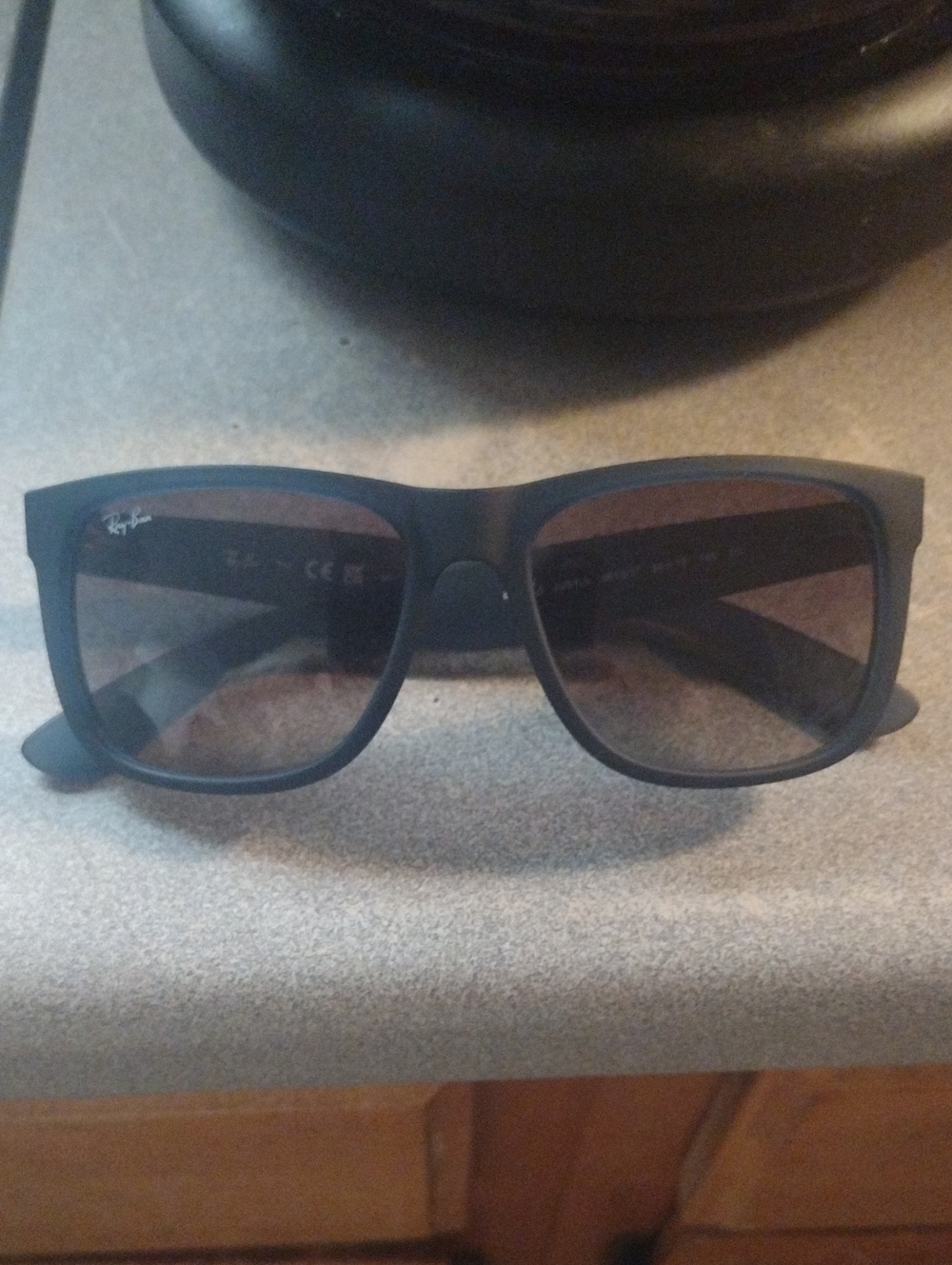 Ray-Ban Black Frame Sunglasses with Dark Gradient Lenses